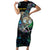 Personalised New Zealand Darts Short Sleeve Bodycon Dress NZ Paua Shell Maori Fern