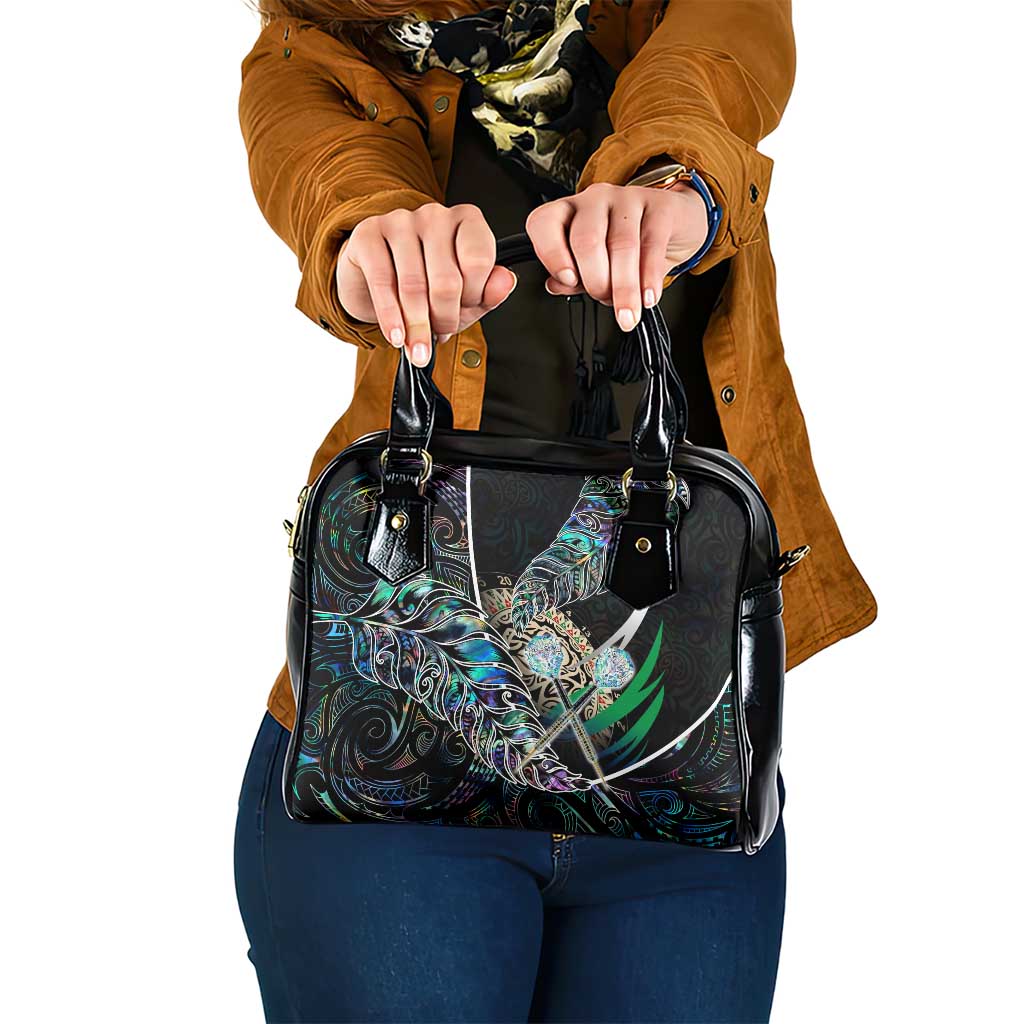 New Zealand Darts Shoulder Handbag NZ Paua Shell Maori Fern