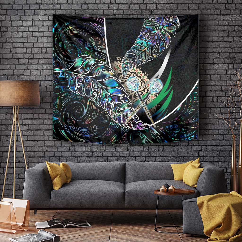 New Zealand Darts Tapestry NZ Paua Shell Maori Fern