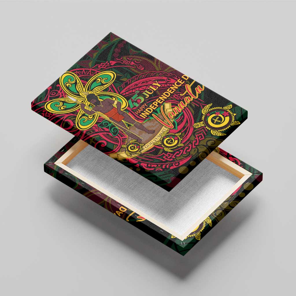 Vanuatu 45th Independence Anniversary Canvas Wall Art Flower Melanesian Namele Turtle - Polynesian Pride