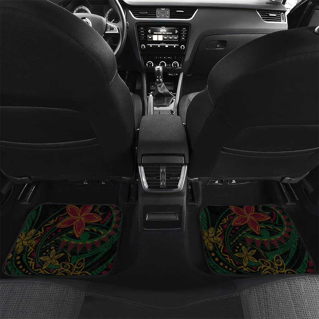 Vanuatu 45th Independence Anniversary Car Mats Flower Melanesian Namele Turtle - Polynesian Pride