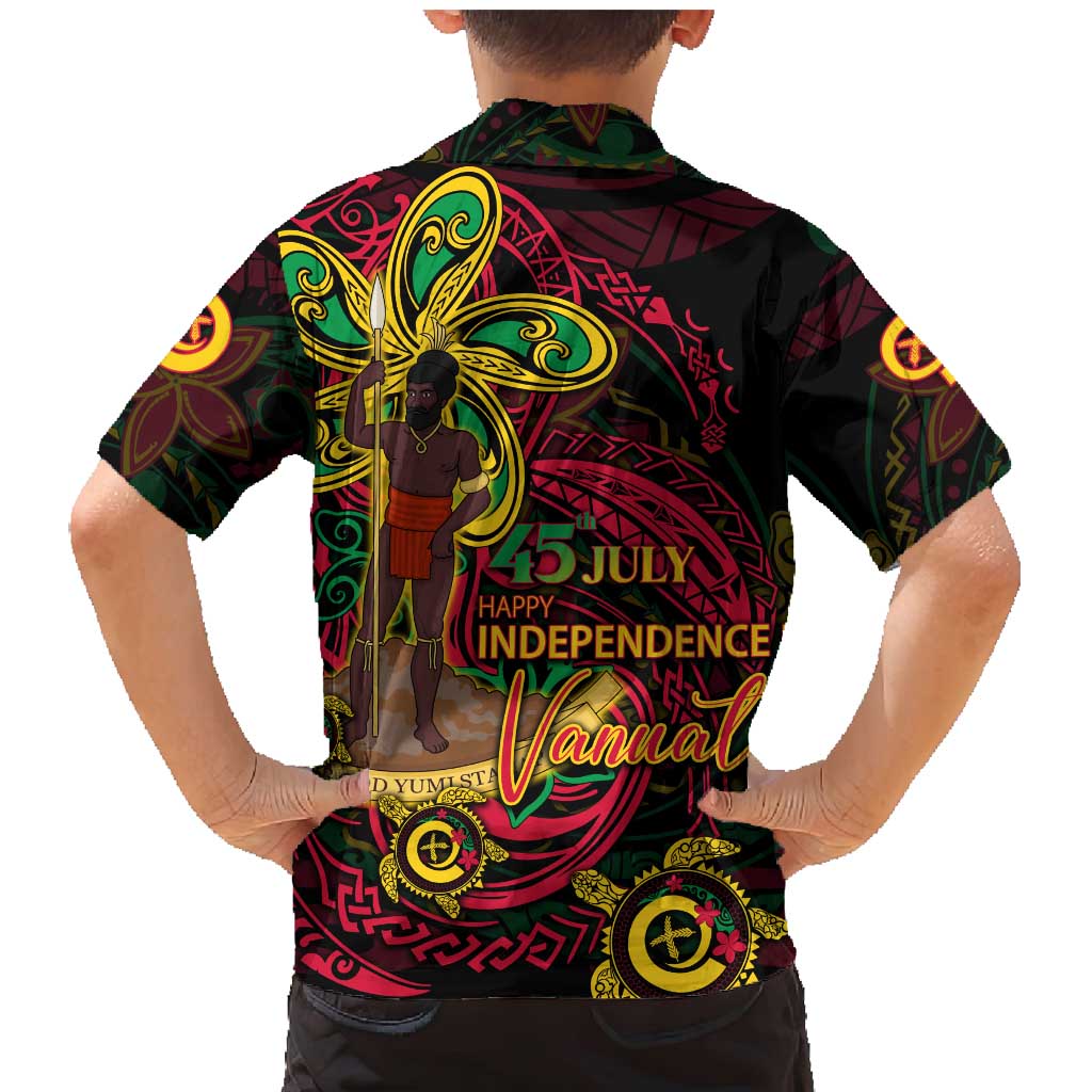 Custom Vanuatu 45th Independence Anniversary Family Matching Mermaid Dress and Hawaiian Shirt Flower Melanesian Namele Turtle - Polynesian Pride
