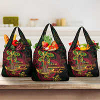 Vanuatu 45th Independence Anniversary Grocery Bag Flower Melanesian Namele Turtle - Polynesian Pride