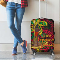 Vanuatu 45th Independence Anniversary Luggage Cover Flower Melanesian Namele Turtle - Polynesian Pride