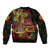 Custom Vanuatu 45th Independence Anniversary Sleeve Zip Bomber Jacket Flower Melanesian Namele Turtle - Polynesian Pride