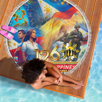 The Philippines 126th Independence Anniversary Beach Blanket Art Style - Polynesian Pride