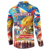 Custom The Philippines 126th Independence Anniversary Button Sweatshirt Art Style - Polynesian Pride