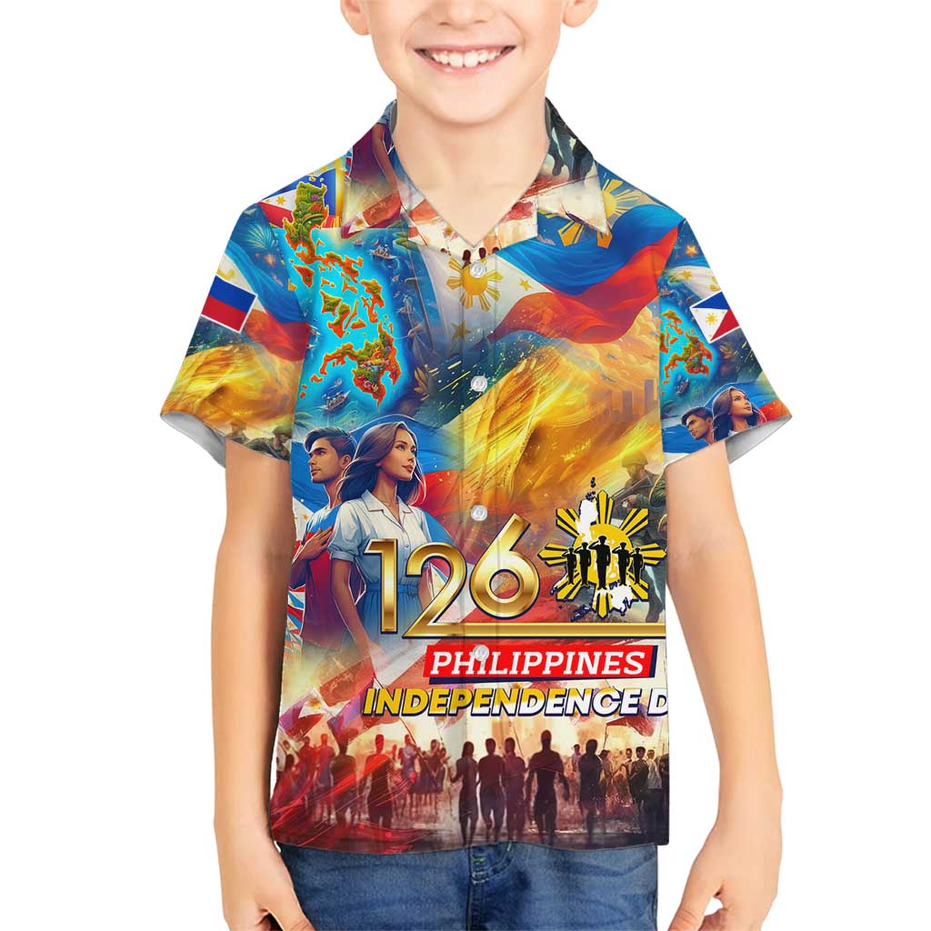 Custom The Philippines 126th Independence Anniversary Family Matching Summer Maxi Dress and Hawaiian Shirt Art Style - Polynesian Pride