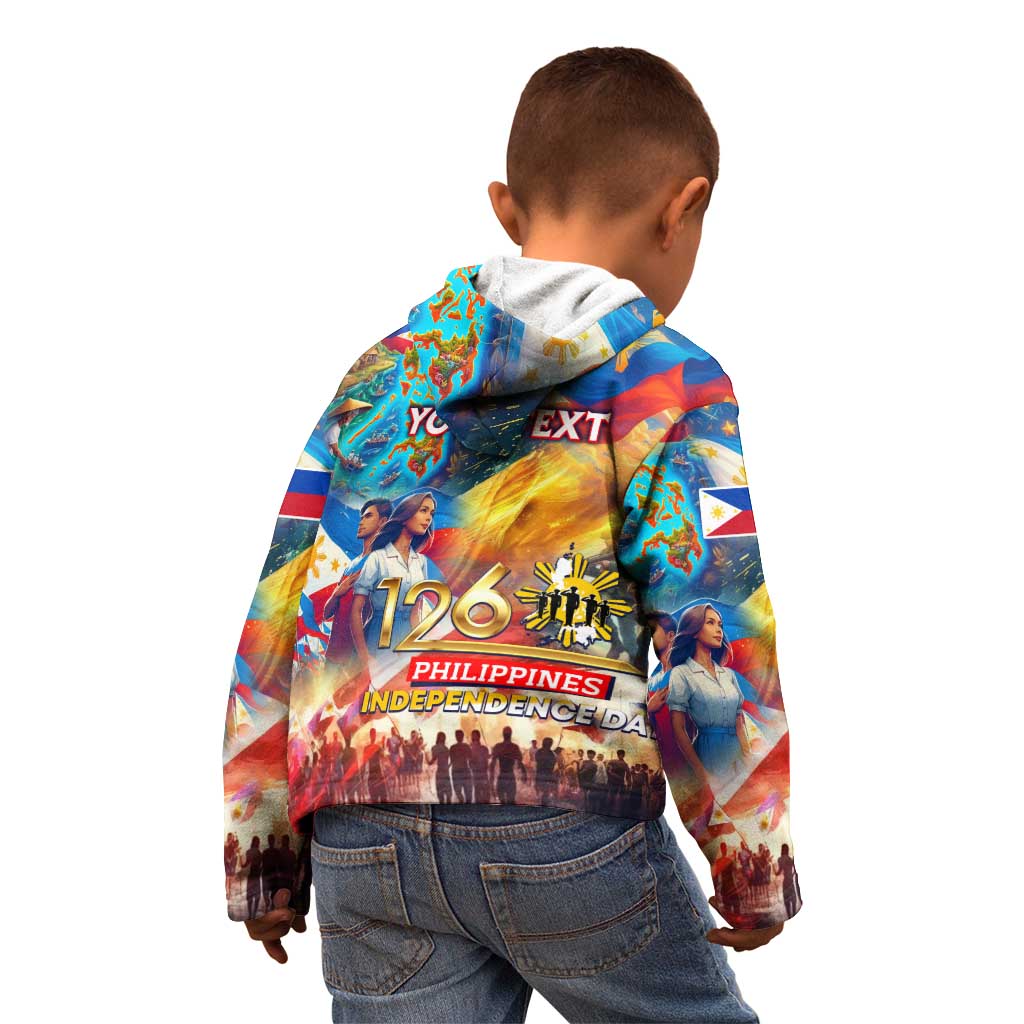 Custom The Philippines 126th Independence Anniversary Kid Hoodie Art Style - Polynesian Pride