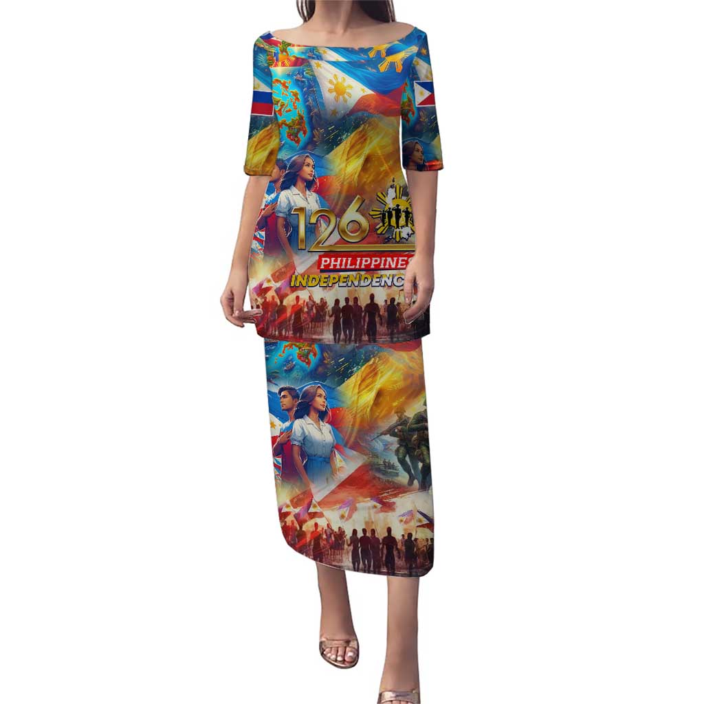 Custom The Philippines 126th Independence Anniversary Puletasi Art Style - Polynesian Pride