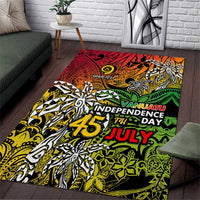 Personalized Vanuatu 45th Independence Anniversary Area Rug Melanesian Pattern Reggae - Polynesian Pride