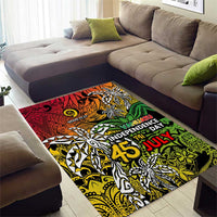Personalized Vanuatu 45th Independence Anniversary Area Rug Melanesian Pattern Reggae - Polynesian Pride