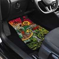 Personalized Vanuatu 45th Independence Anniversary Car Mats Melanesian Pattern Reggae - Polynesian Pride