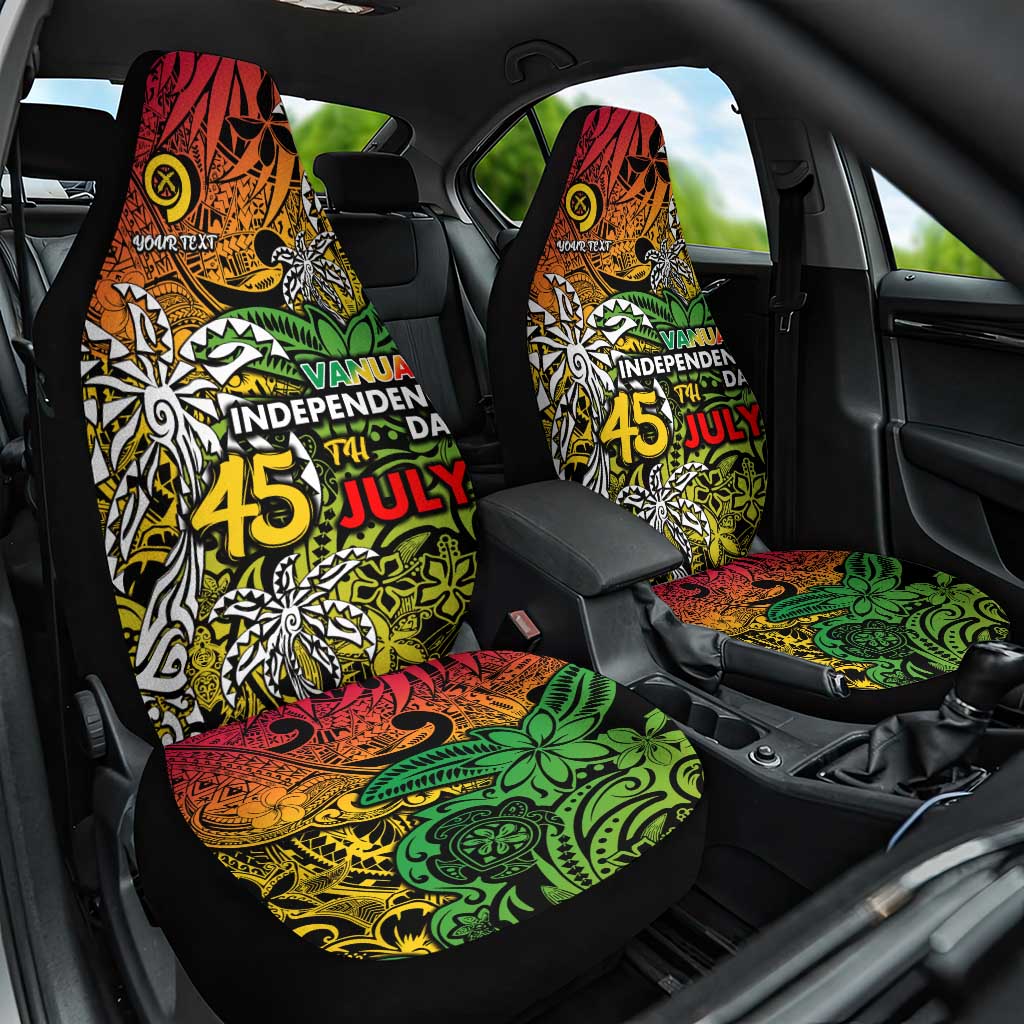 Personalized Vanuatu 45th Independence Anniversary Car Seat Cover Melanesian Pattern Reggae - Polynesian Pride