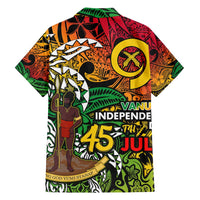Personalized Vanuatu 45th Independence Anniversary Family Matching Long Sleeve Bodycon Dress and Hawaiian Shirt Melanesian Pattern Reggae - Polynesian Pride
