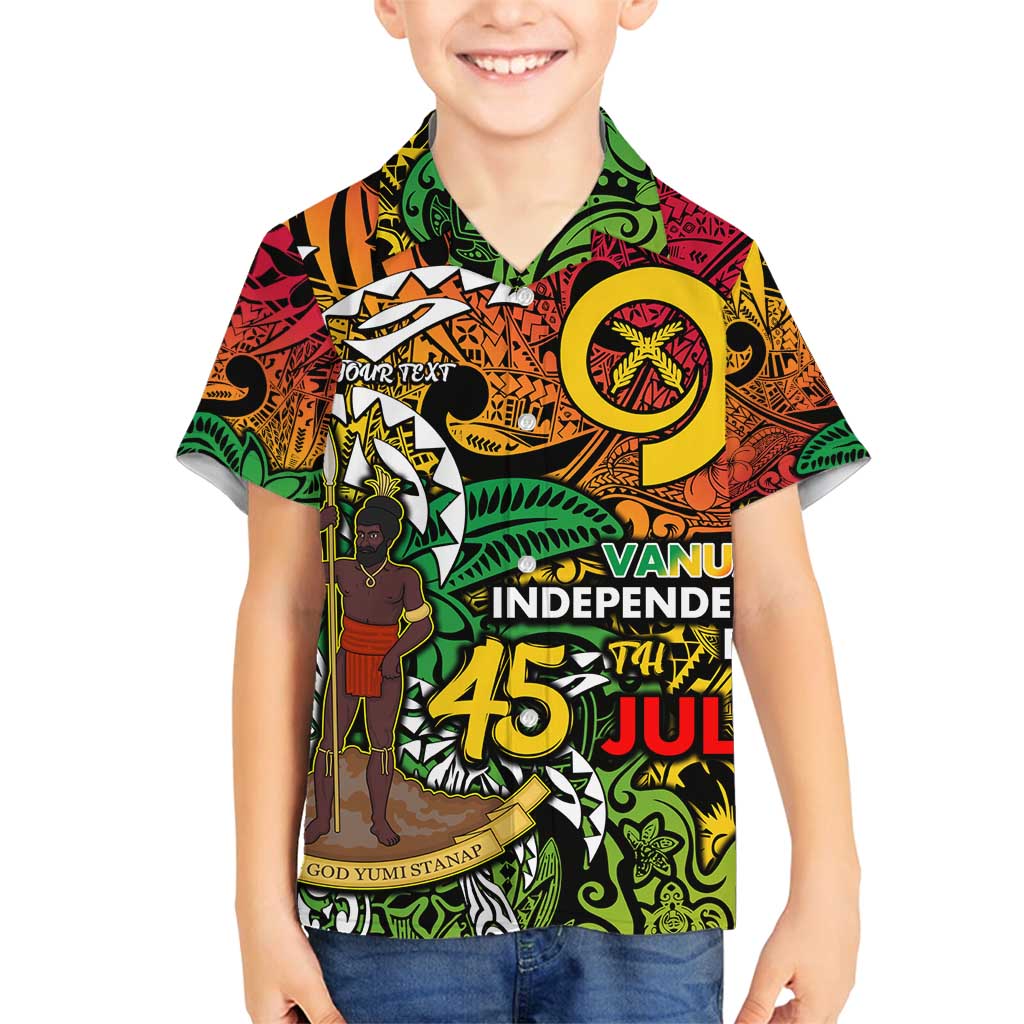 Personalized Vanuatu 45th Independence Anniversary Family Matching Puletasi and Hawaiian Shirt Melanesian Pattern Reggae - Polynesian Pride