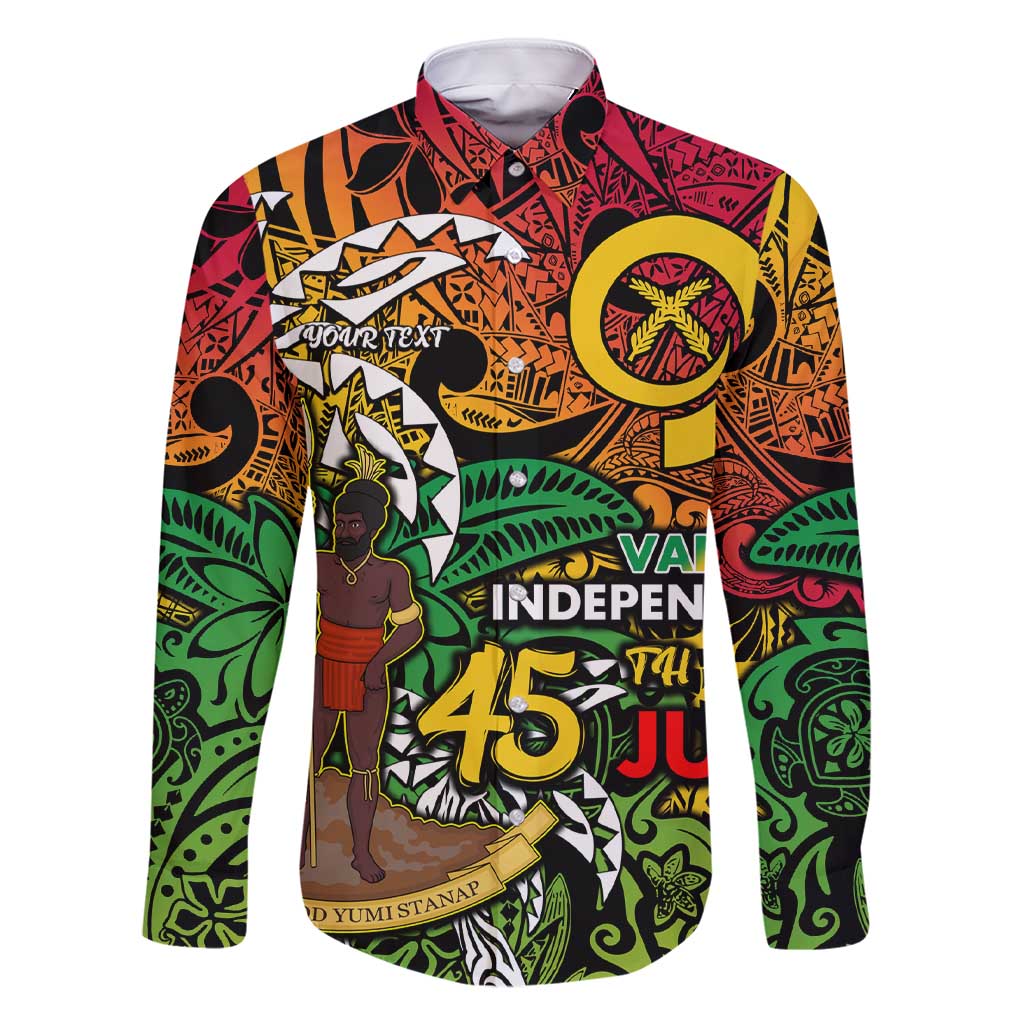 Personalized Vanuatu 45th Independence Anniversary Family Matching Short Sleeve Bodycon Dress and Hawaiian Shirt Melanesian Pattern Reggae - Polynesian Pride