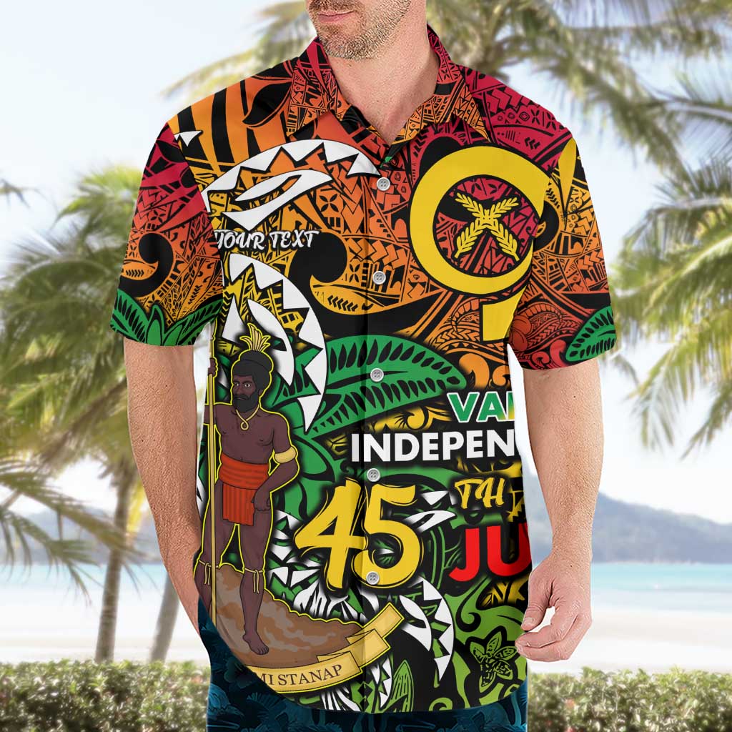 Personalized Vanuatu 45th Independence Anniversary Hawaiian Shirt Melanesian Pattern Reggae - Polynesian Pride