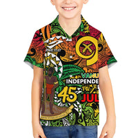 Personalized Vanuatu 45th Independence Anniversary Hawaiian Shirt Melanesian Pattern Reggae - Polynesian Pride