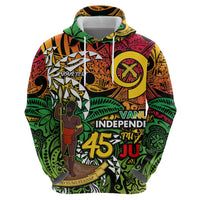 Personalized Vanuatu 45th Independence Anniversary Hoodie Melanesian Pattern Reggae - Polynesian Pride
