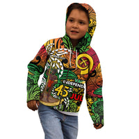 Personalized Vanuatu 45th Independence Anniversary Kid Hoodie Melanesian Pattern Reggae - Polynesian Pride