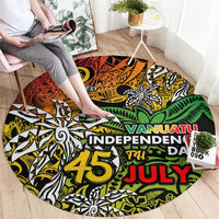 Personalized Vanuatu 45th Independence Anniversary Round Carpet Melanesian Pattern Reggae - Polynesian Pride