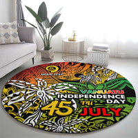 Personalized Vanuatu 45th Independence Anniversary Round Carpet Melanesian Pattern Reggae - Polynesian Pride
