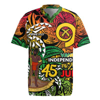 Personalized Vanuatu 45th Independence Anniversary Rugby Jersey Melanesian Pattern Reggae - Polynesian Pride