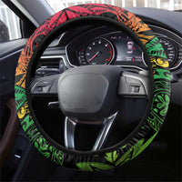 Vanuatu 45th Independence Anniversary Steering Wheel Cover Melanesian Pattern Reggae - Polynesian Pride
