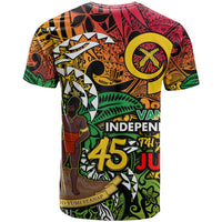 Personalized Vanuatu 45th Independence Anniversary T Shirt Melanesian Pattern Reggae - Polynesian Pride
