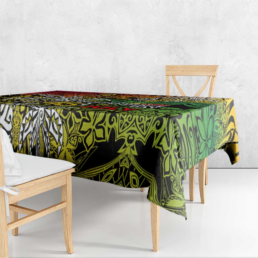 Personalized Vanuatu 45th Independence Anniversary Tablecloth Melanesian Pattern Reggae - Polynesian Pride