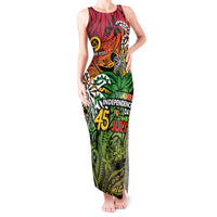 Personalized Vanuatu 45th Independence Anniversary Tank Maxi Dress Melanesian Pattern Reggae - Polynesian Pride