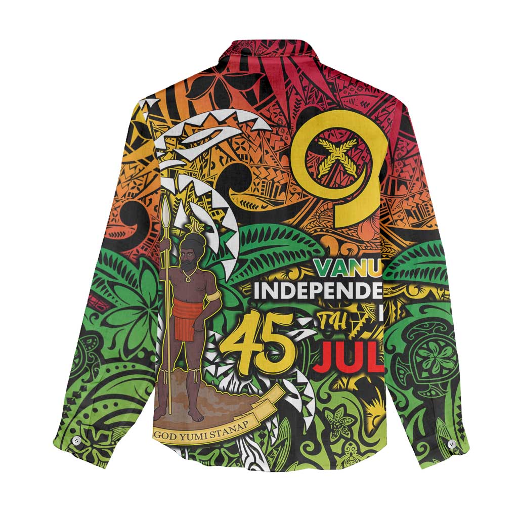 Personalized Vanuatu 45th Independence Anniversary Women Casual Shirt Melanesian Pattern Reggae - Polynesian Pride