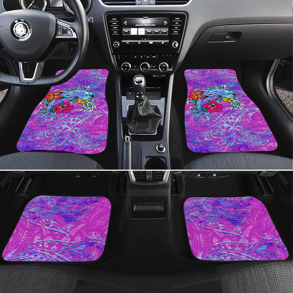 Dolphin Polynesia Car Mats Hibiscus Tropical Wave - Purple Vibes