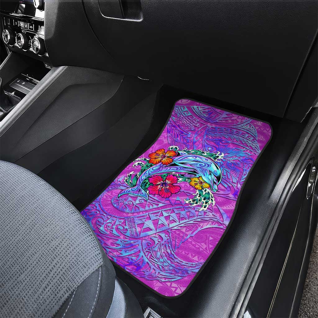 Dolphin Polynesia Car Mats Hibiscus Tropical Wave - Purple Vibes