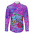 Personalized Dolphin Polynesia Family Matching Short Sleeve Bodycon Dress and Hawaiian Shirt Hibiscus Tropical Wave - Purple Vibes