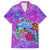 Personalized Dolphin Polynesia Family Matching Tank Maxi Dress and Hawaiian Shirt Hibiscus Tropical Wave - Purple Vibes