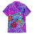 Personalized Dolphin Polynesia Family Matching Tank Maxi Dress and Hawaiian Shirt Hibiscus Tropical Wave - Purple Vibes