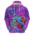 Personalized Dolphin Polynesia Hoodie Hibiscus Tropical Wave - Purple Vibes