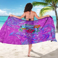 Dolphin Polynesia Sarong Hibiscus Tropical Wave - Purple Vibes