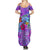 Personalized Dolphin Polynesia Summer Maxi Dress Hibiscus Tropical Wave - Purple Vibes