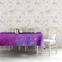 Dolphin Polynesia Tablecloth Hibiscus Tropical Wave - Purple Vibes