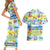 Surfing Christmas Couples Matching Short Sleeve Bodycon Dress and Hawaiian Shirt Tropical Santa Let's Go Surfing DT02 - Polynesian Pride