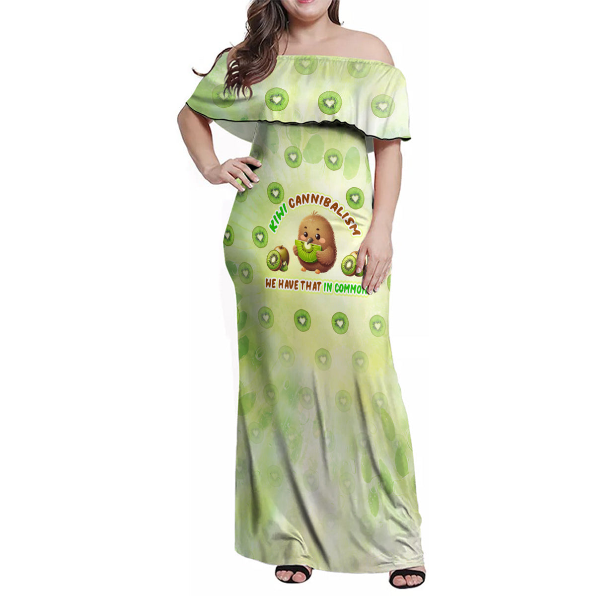 Kiwi Cannibalism Family Matching Off Shoulder Maxi Dress and Hawaiian Shirt New Zealand Kiwi Cute Bird Funny