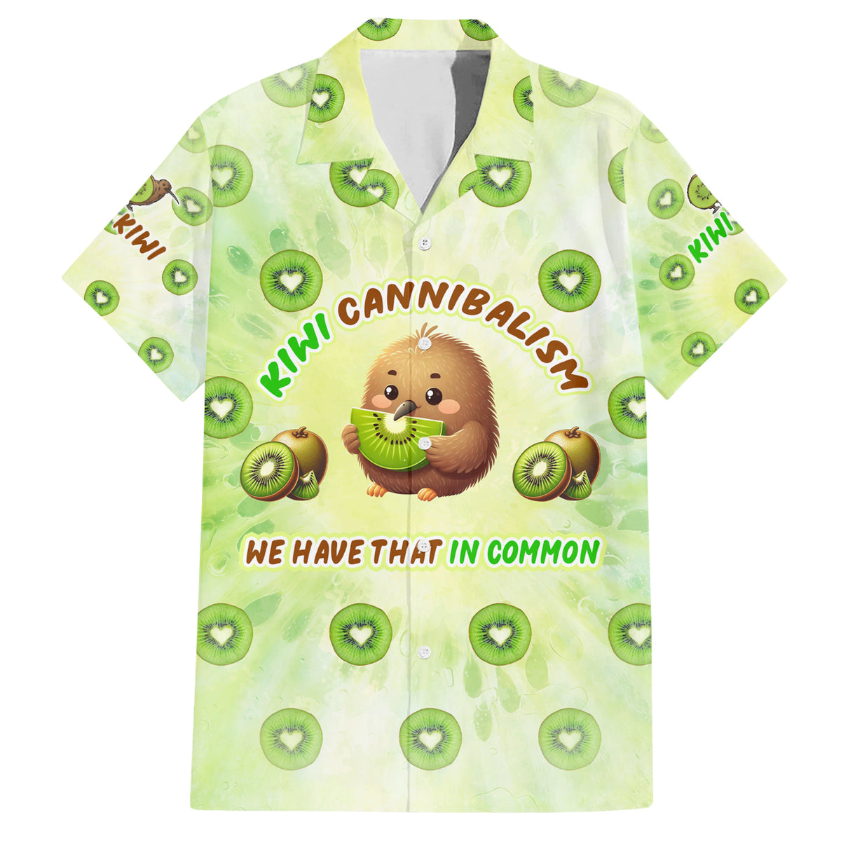 Kiwi Cannibalism Family Matching Short Sleeve Bodycon Dress and Hawaiian Shirt New Zealand Kiwi Cute Bird Funny
