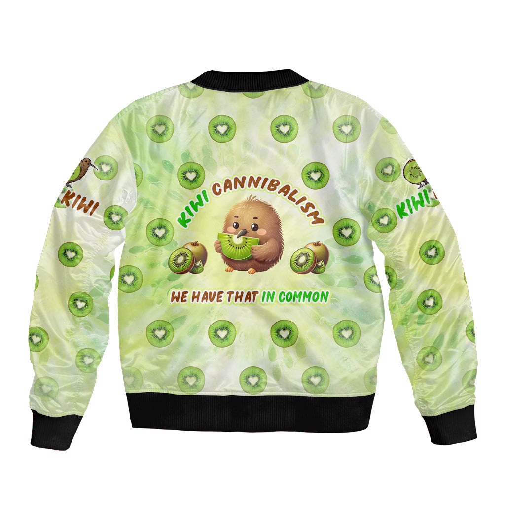 Kiwi Cannibalism Sleeve Zip Bomber Jacket New Zealand Kiwi Cute Bird Funny