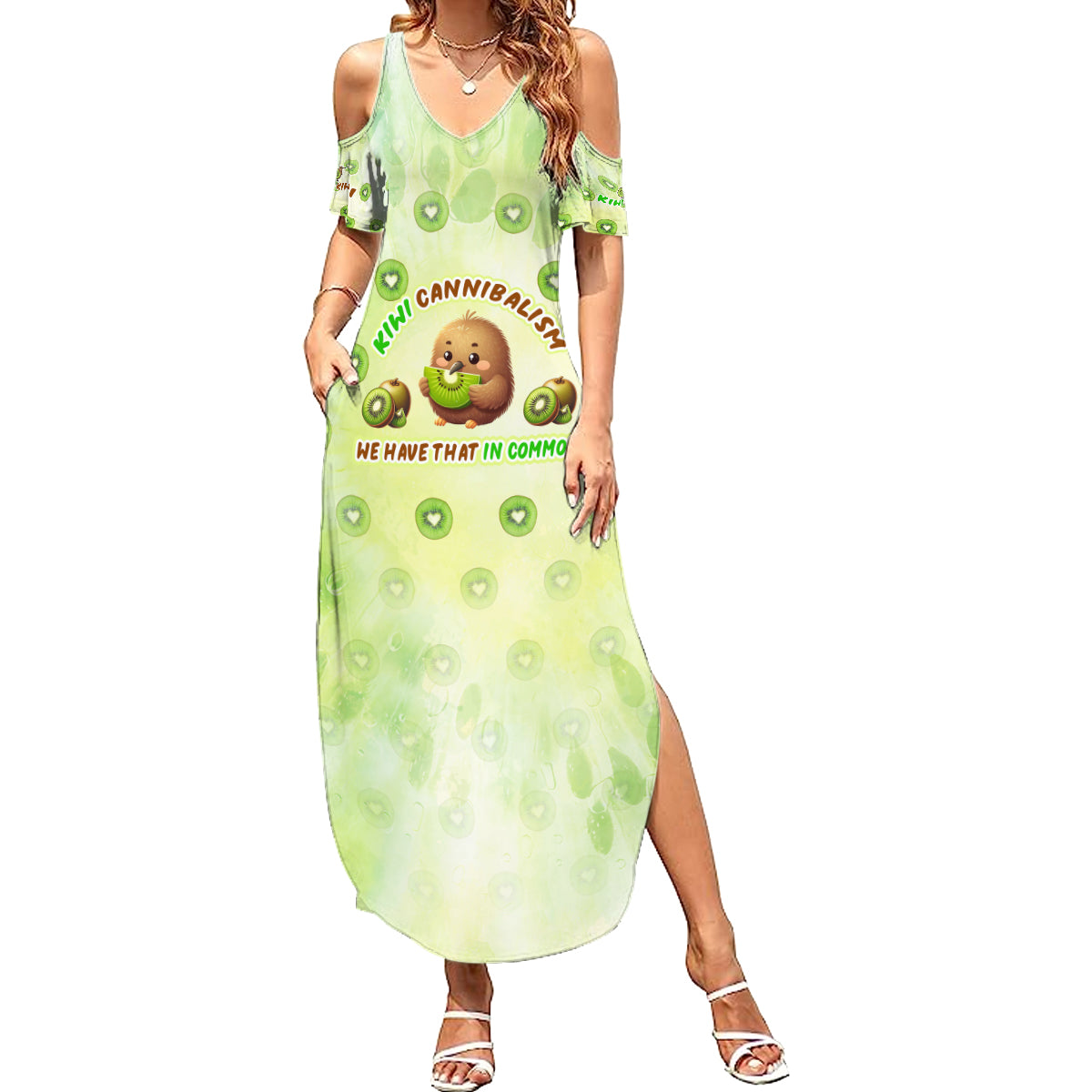 Kiwi Cannibalism Summer Maxi Dress New Zealand Kiwi Cute Bird Funny