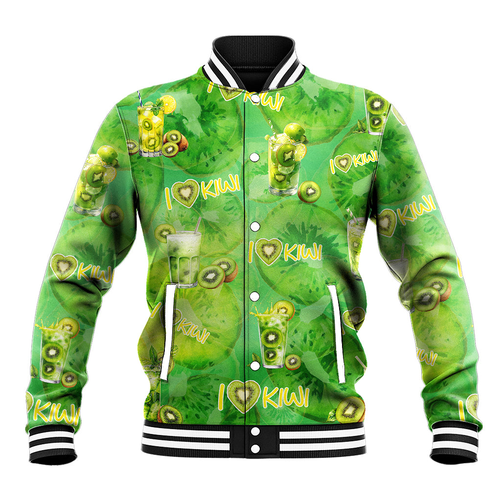 I Love Kiwi Baseball Jacket New Zealand Kiwi Fruit Summer Cocktail