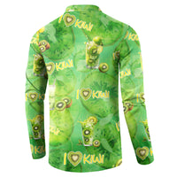 I Love Kiwi Button Sweatshirt New Zealand Kiwi Fruit Summer Cocktail
