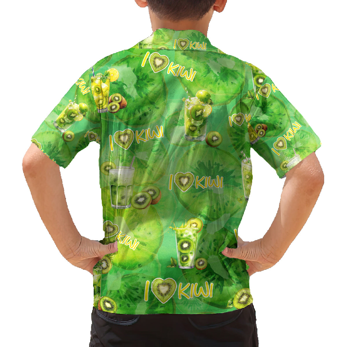 I Love Kiwi Family Matching Off Shoulder Maxi Dress and Hawaiian Shirt New Zealand Kiwi Fruit Summer Cocktail DT02 - Polynesian Pride